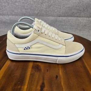 Vans Skate Old Skool Off White Cream Suede Canvas PopCush Mens 6.5 Sneakers